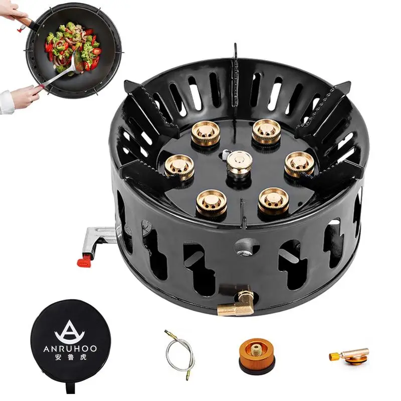 

Strong Fire Power Camping Stove Portable Tourist Gas Burner 16800W Windproof Outdoor Stoves Hiking Barbecue BBQ Cooking Cookware