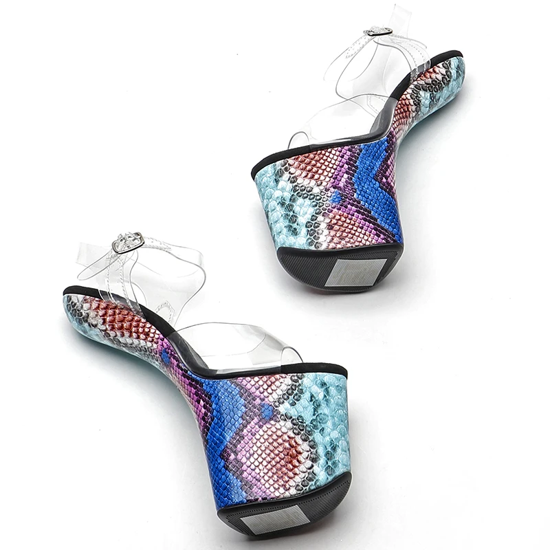 Leecabe PVC upper snake Platform Sexy Exotic Pole Dance Stripper young trend fashion color pole dance shoes