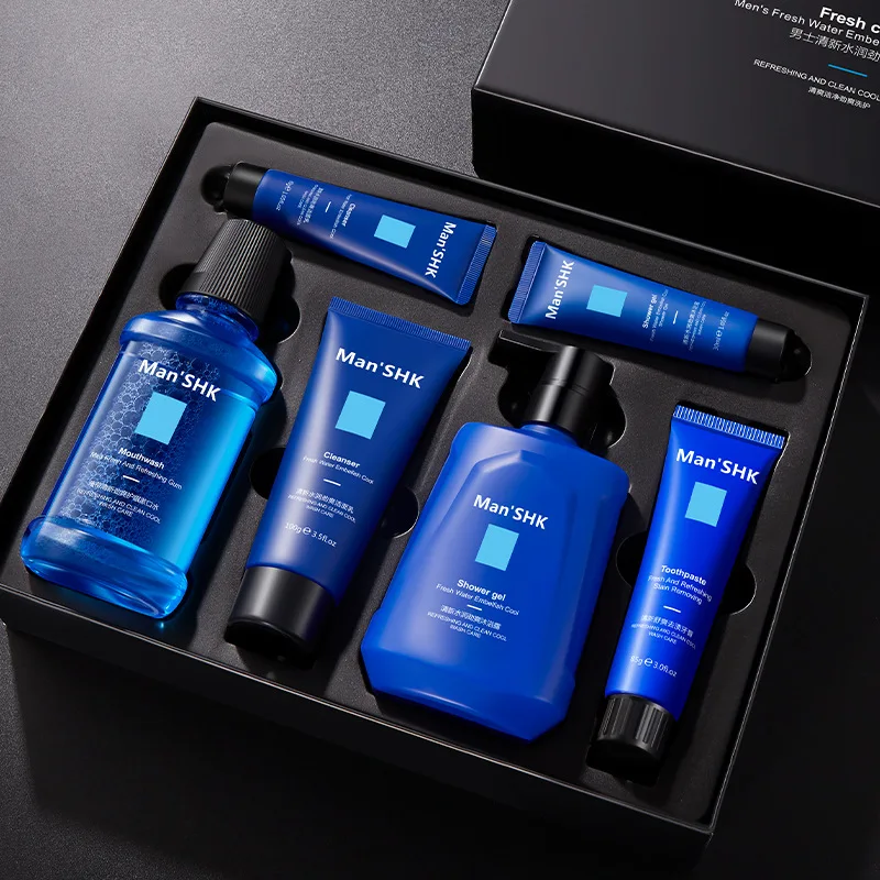 Jiefu Spring Men's Skin Care Product Set Men's Water Emulsion Oil Control and Moisturizing Three Piece Water Emulsion Set Box