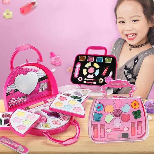 Compra online de Crianças maquiagem brinquedos kit para menina lavável  cosméticos brinquedos conjunto fingir jogo princesa sombra blush batom  maquiagem bolsa conjunto