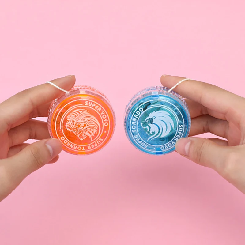 1Pcs Fun Kids Interesting Plastic Ball LED Luminous High Speed Yoyo Colorful Flash Toys Children Favorite Childhood Game Gifts Yoyo Ball