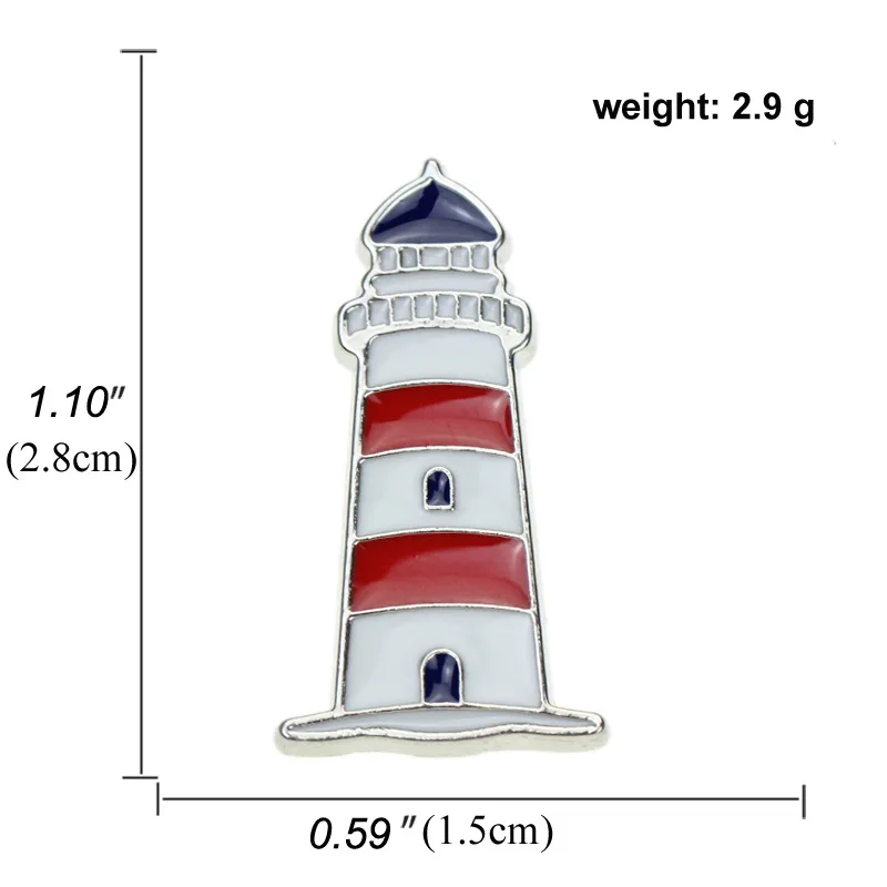 3er Set Nautische Anstecknadeln - Emaille Fisch, Segelboot & Leuchtturm