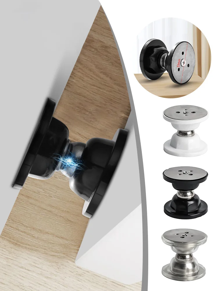 Stainless Steel Door Stops Magnetic Door Stop Nail-free Self-Adhesive Doorstop Anti Collision Windproof Door Suction Protector