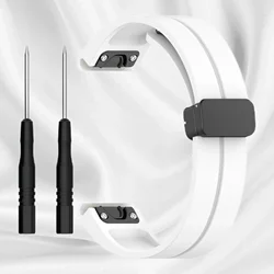 Magnetic Black Buckle Silicone Quick - Release Strap - QuickFit 26mm (White)