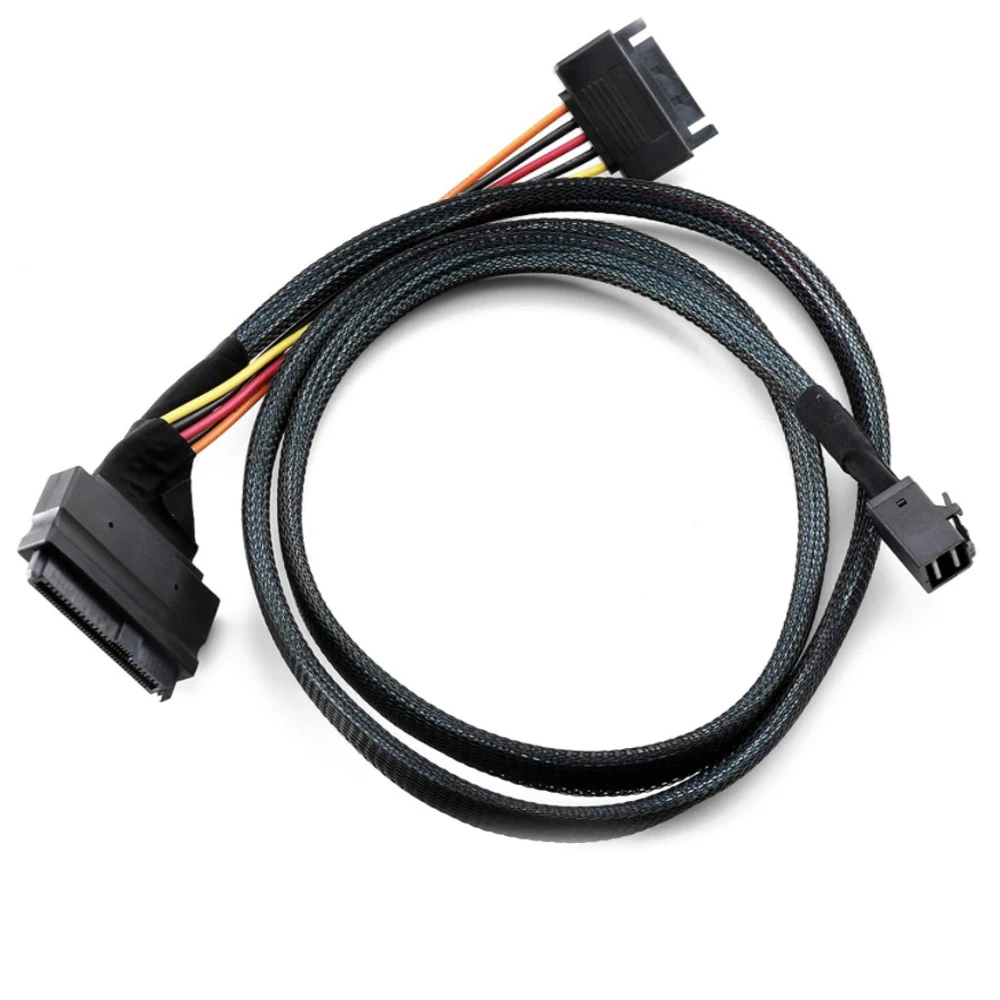 Mini SAS HD SFF-8643 zu SAS 8639 SATA 15p Stecker Konvertierungskabel Y-Form Computer PC Server Verbindungskabel 50 cm Verlängerungskabel