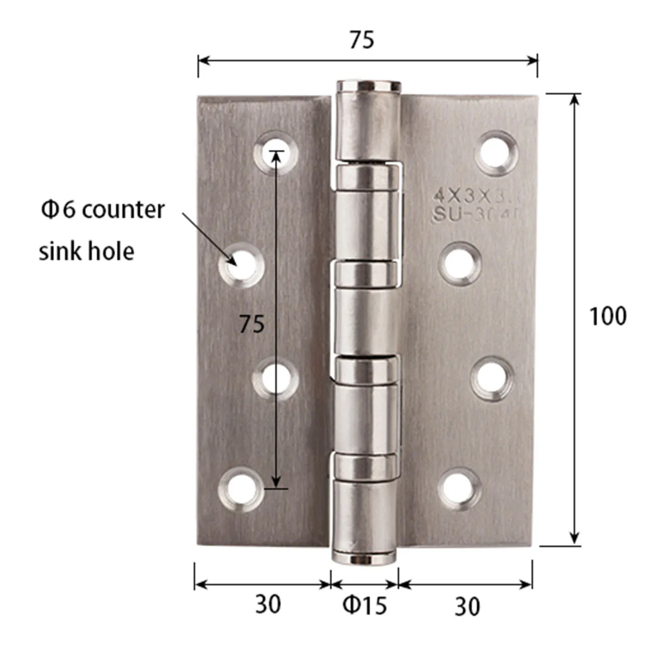 brushed nickel and bronze color stainless steel 4" house Door Hinge open 270 degree Hinge with screws