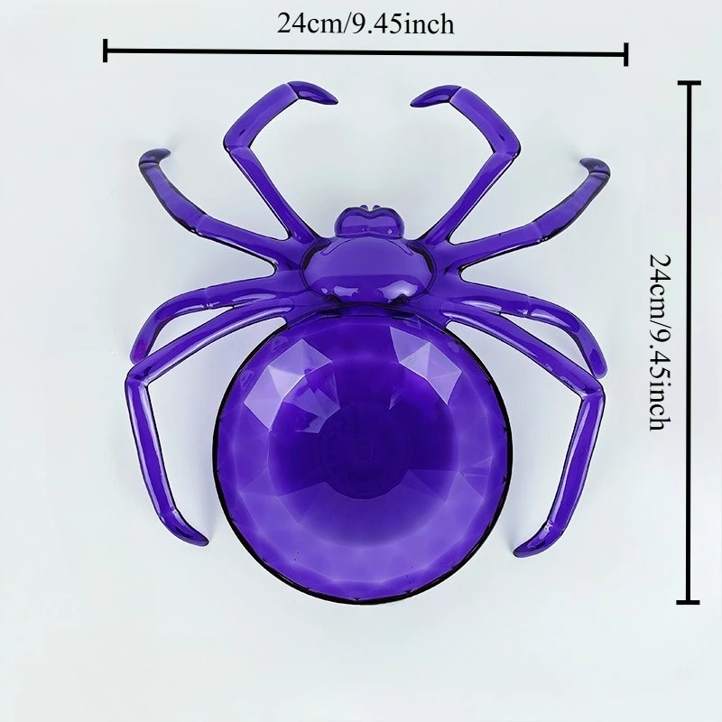 1PC Spider Fruit Plate Halloween Home Decor Plastic Spider Dessert Plate Cake Fruit Plate Snack Plate Atmosphere Decoration Prop