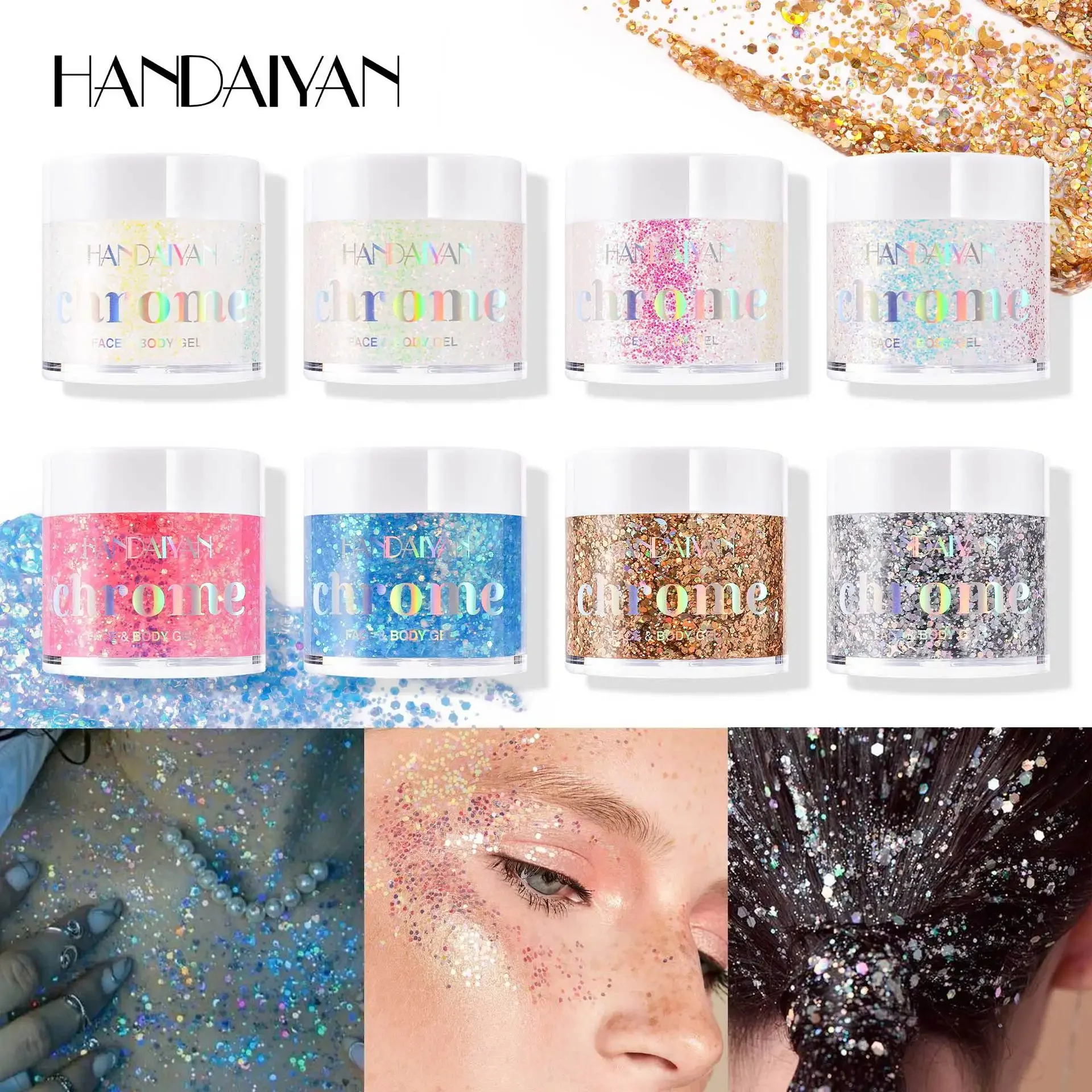 Sequins Glitter Gel Fine Shimmer Gel Liquid Blue White Eyeshadow Pearl Gloss Nail Hair Body Face Multifunction Makeup Decoration 4
