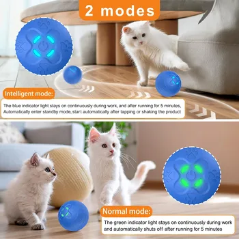 Smart Cat Rolling Ball Toys Rechargeable Cat Toys Ball Automatic Cat Baiter Random Motion for Cat USB Charging Bite Resistant 3