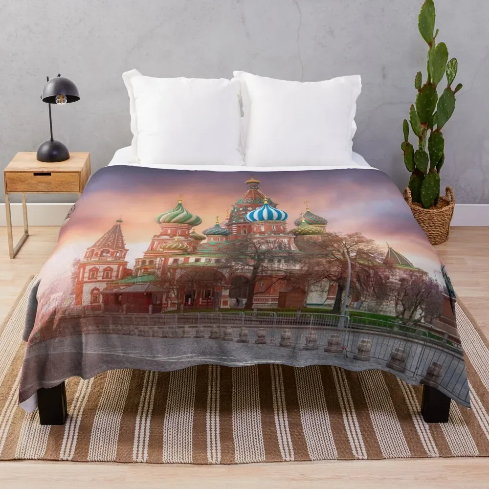 

Saint Basil's Cathedral in Moscow, Russia Throw Blanket Weighted Hair decorative Soft Big Flannel Fabric Blankets