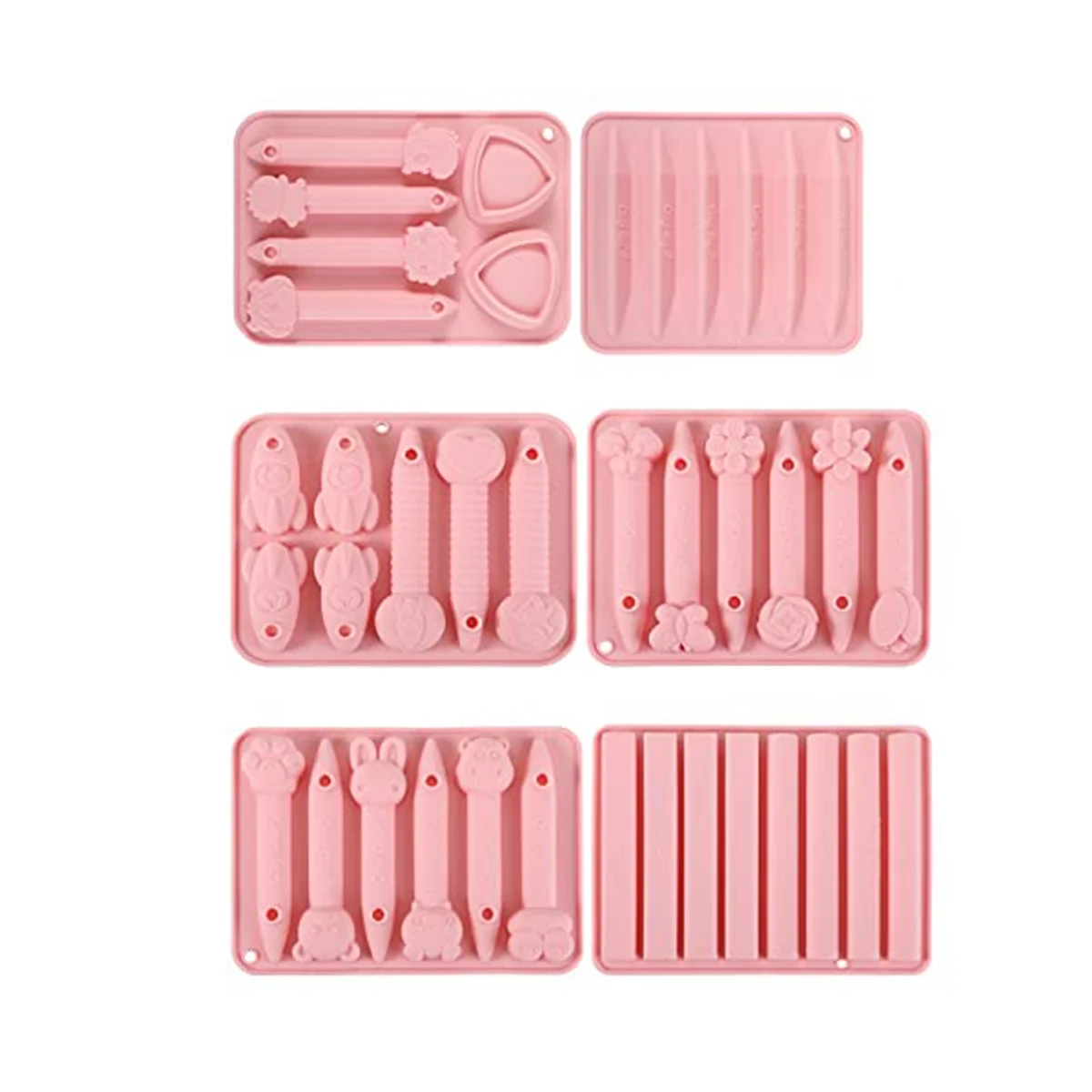 

6 Pcs Crayon Molds Oven Safe Crayon Silicone Mold 3D Cavity Crayon Melting Molds Assorted Reusable Crayon Recycling Mold