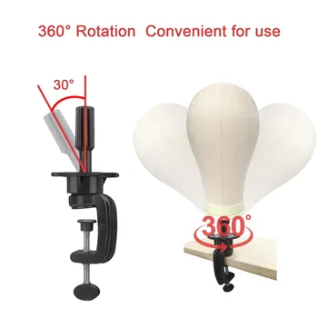 Supporto per Testa di Manichino Nero, Mini Supporto per Parrucche con Morsetto da Tavolo Regolabile, Accessorio per Formazione e Strumenti per Capelli