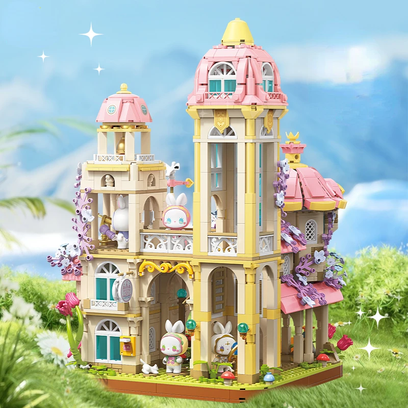 

Загадочный лес, фантазийный замок, строительный блок, хижина, уличный вид, Сборная модель для мальчиков и аксессуары, коллекционный подарок