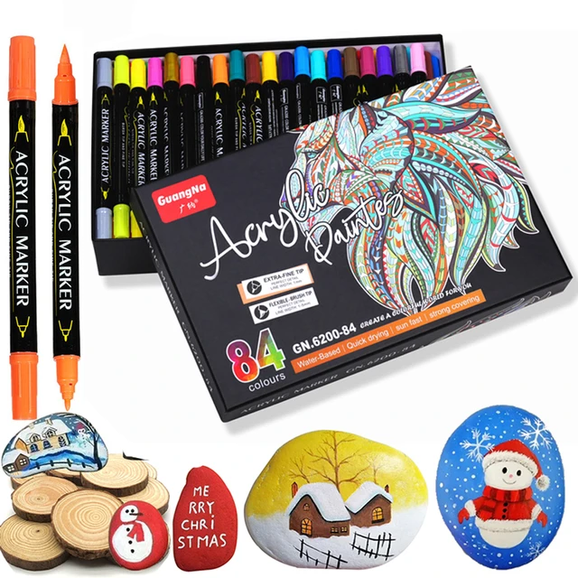 Deluxe Rock Painting Kit 12 Acrylic Paints Rocks Arts Crafts Stones Adults  Kids for sale online