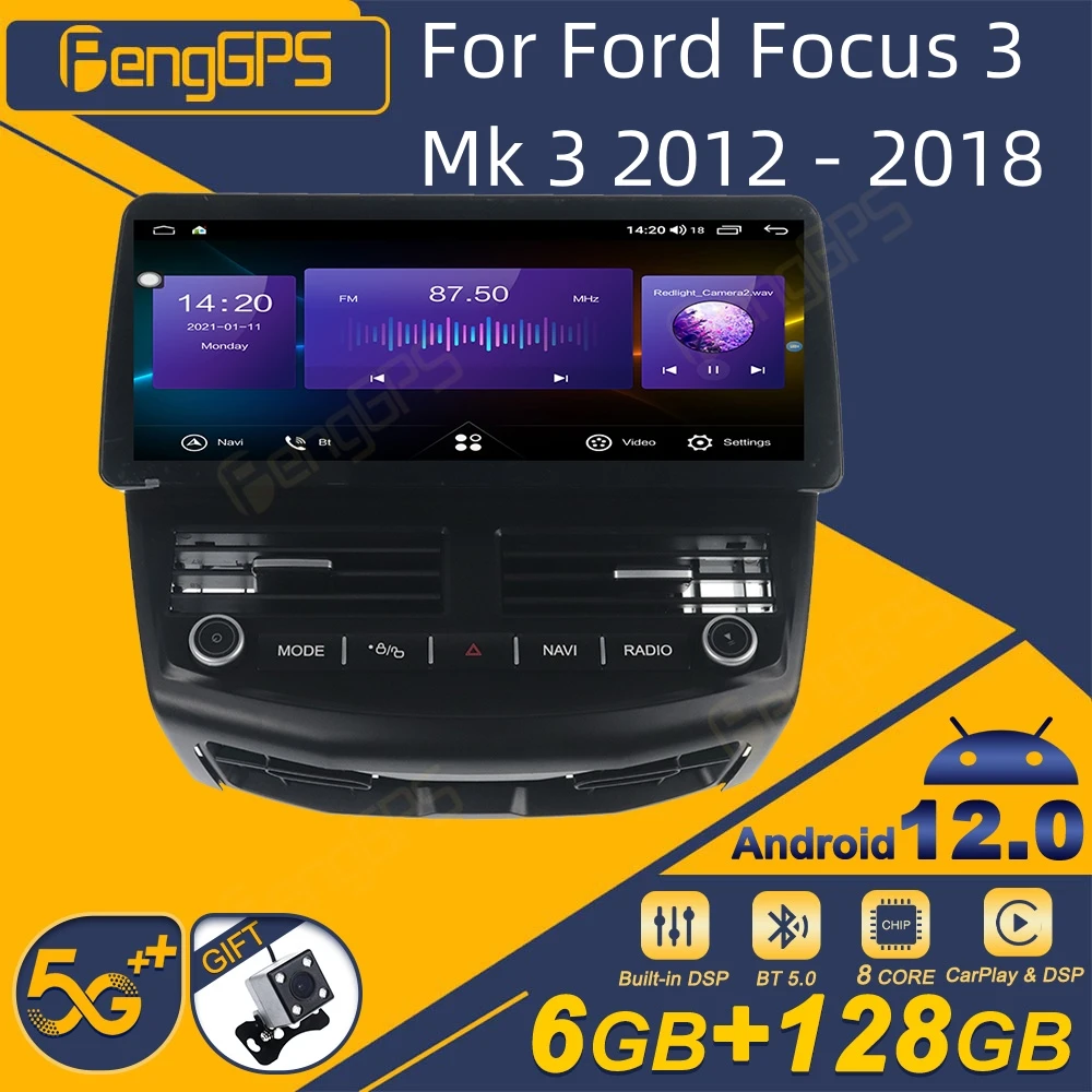 Per Ford Focus 3 Mk 3 2012 - 2018 Autoradio Android Ricevitore Stereo 2Din Autoradio Lettore Multimediale Gps Navi Head Unit Screen