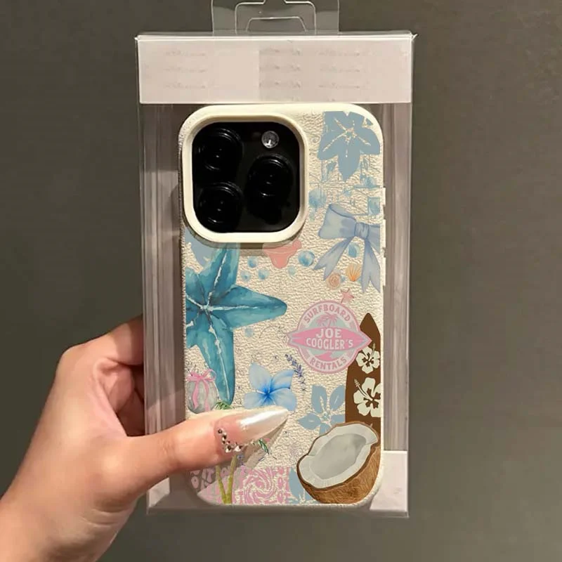 Tropical Coconut Tree Leaves & Flowers Collage Shockproof Phone Case