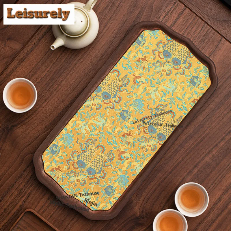 Koi Walnut Color Rectangular Tea Tray Japanese Cuisine Table Coffee Storage Board Trays Provide For Hospitality Dishes For Gift
