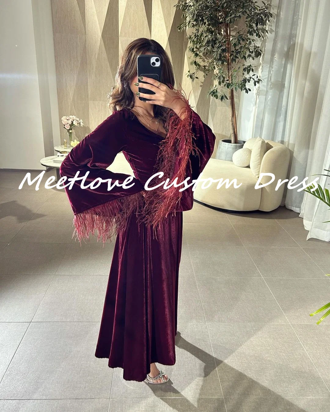 

Meetlove Red Birthday Dresses Luxury Zipper up Elegant and beautiful dresses for women Dubai Luxury Evening Dress 2024 Party Dre