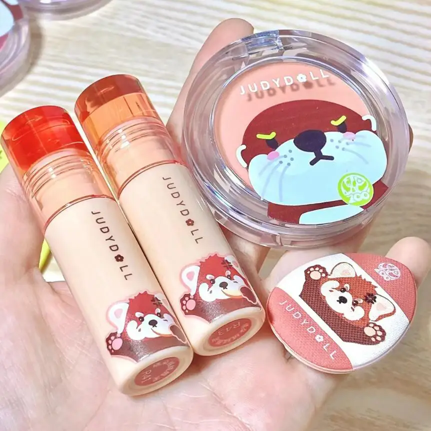 Judydoll Gift Box Full Makeup Set Long Lasting Eye Shadow Palette Lip Mud Powder Blusher Makeup Kit Full Professional 5