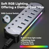 High Speed RGB 7 Ports USB 3.0 HUB Individual Switch 3.0 Adapter Multiport USB A Splitter Aluminum USB Hub For Computer Laptop 2
