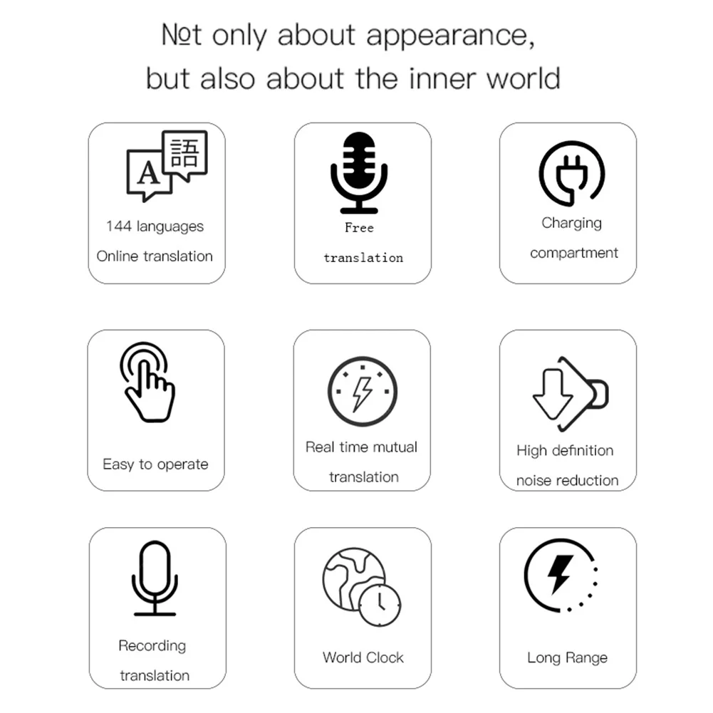 144 Languages Intelligent Translate Earbuds ANC Noise Cancelling AI Translator Earbuds 99% Accuracy for Travel Business Learning