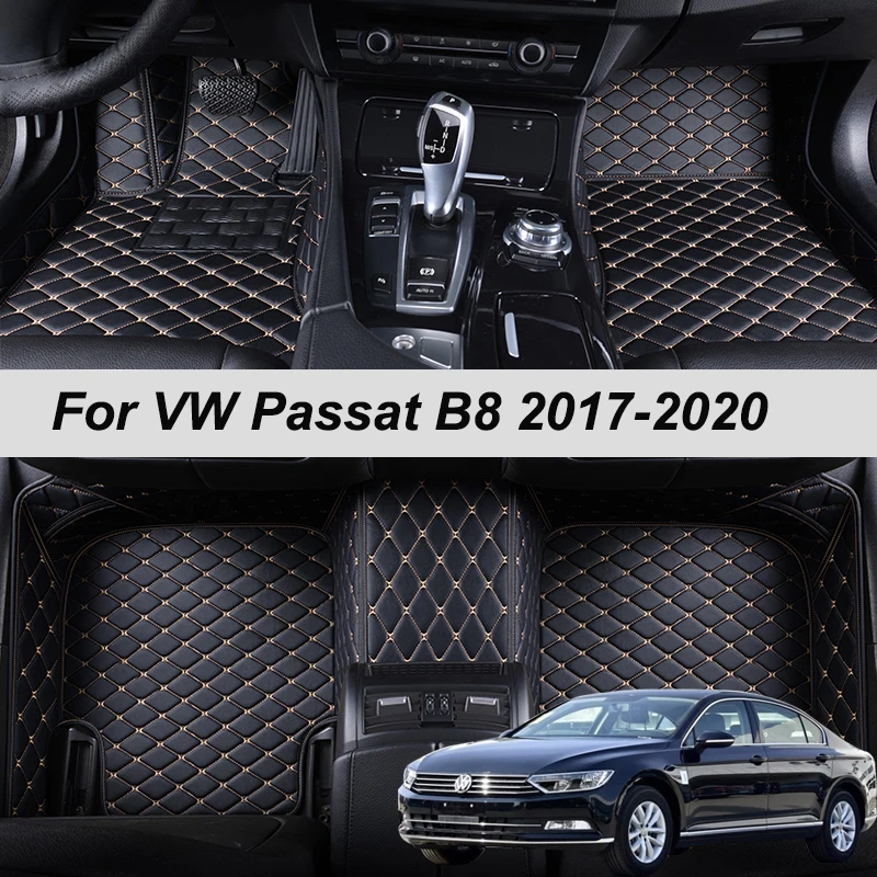 

Custom Made Leather Car Floor Mats For VW Volkswagen Passat B8 2017 2018 2019 2020 Carpets Rugs Foot Pads Accessories