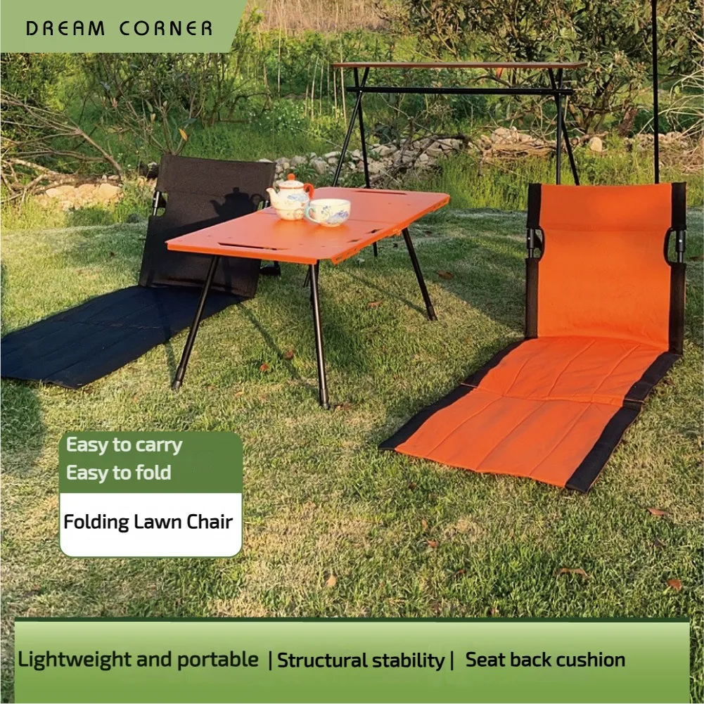 Floor Chair with Back Support Portable Camping folding chair for Lawn Fishing Hiking Bleacher Cushion Seat Pad Outdoor Concerts Yard