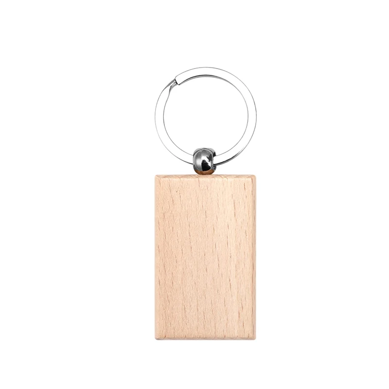 20Pcs Wooden Keychain Blanks Wood Key Chain Unfinished Wooden Key Tag Ring for DIY Gift Crafts
