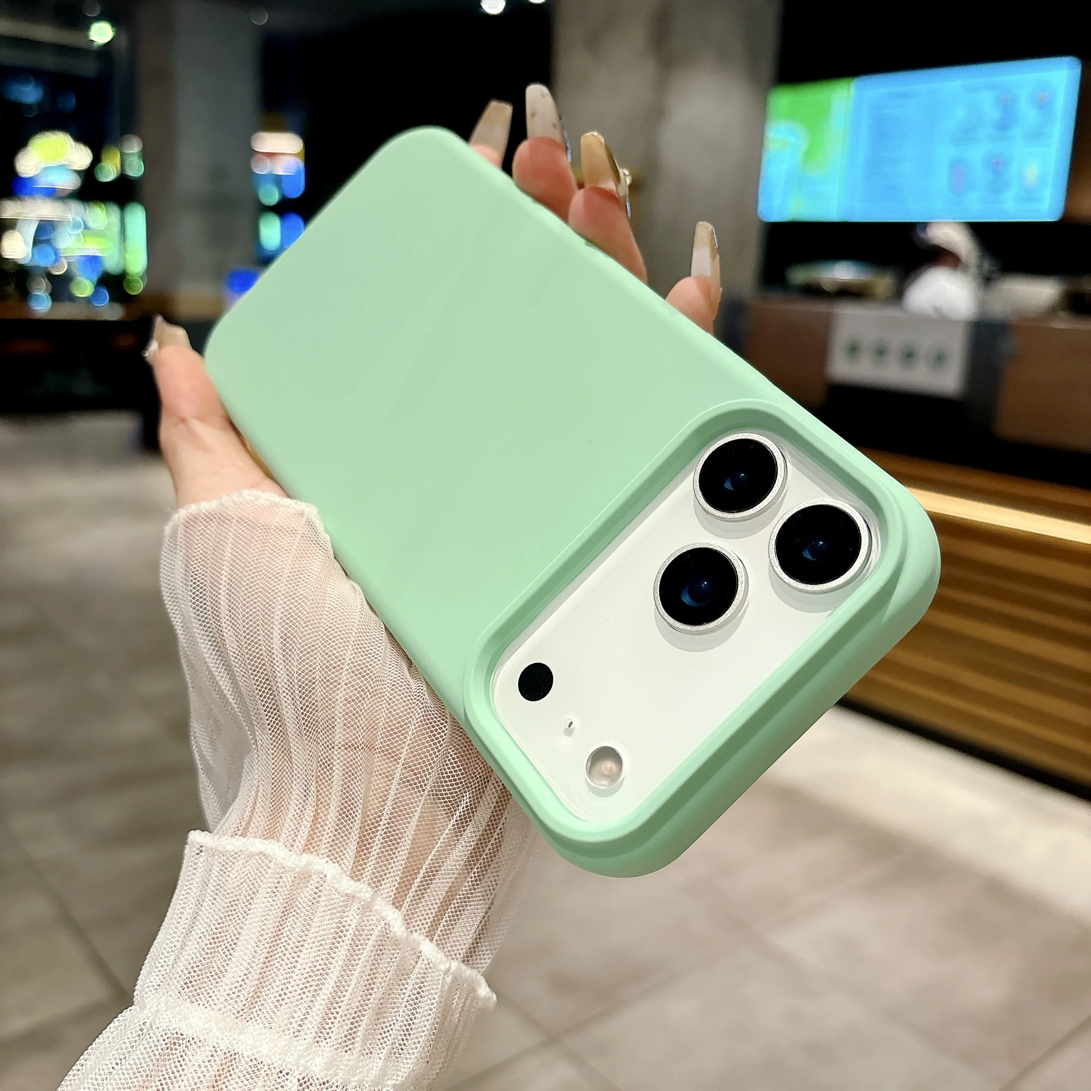 Original Liquid Silicone Shockproof Soft Case with AI Camera Button Protection - Solid Color Cover