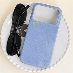 Matte Cloth Fabric Denim Anti - Fingerprint Shockproof Phone Case for Xiaomi 14 Pro (Sky Blue)