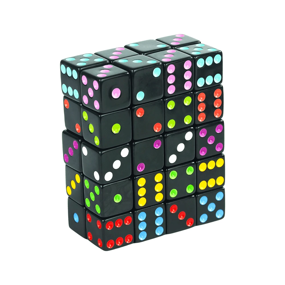 Game dice Dice set Acrylic dice 10Pcs 16mm Acrylic Pips Dice Cubes-D6 Dice for Board Games, Fun and Teaching