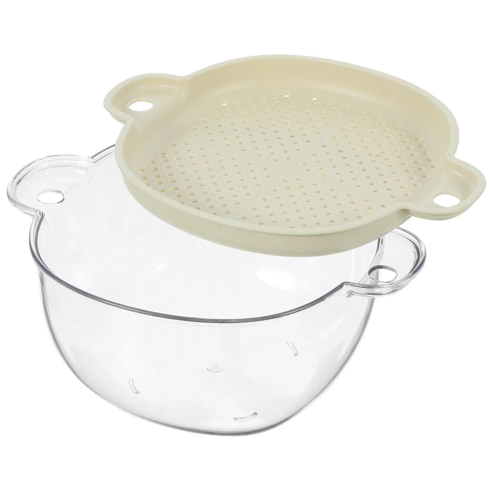 

Kitchen Food Strainer Basket Double Tier Food Washing Basket With Colander Reusable Plastic Basket