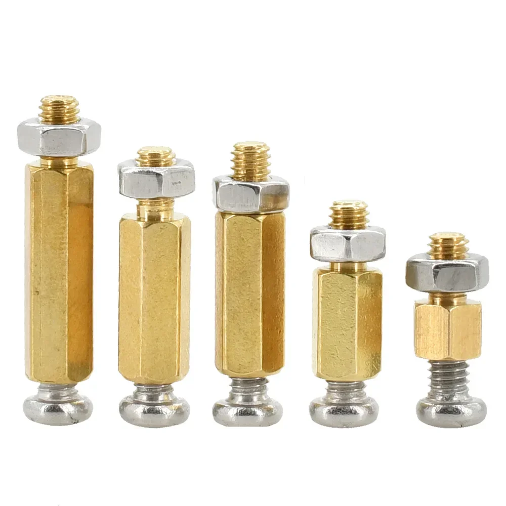 M2 M3 M4 M5 M6 Brass Standoff Spacer Phillips Spacing Screw Nut Set PCB Support Pillars Column Board Rack Stud Spacers Motherboard brass standoff spacer