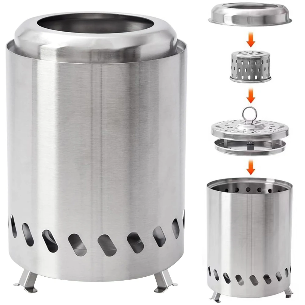 Mini Smokeless Stove Stainless Steel Burner Heater Tabletop Fire Pit Wood Burning Or Pellet Fueled Stove for Outdoor Camping BBQ 5 S4c643028b60c4e4ab2bc4c8db38451d8g
