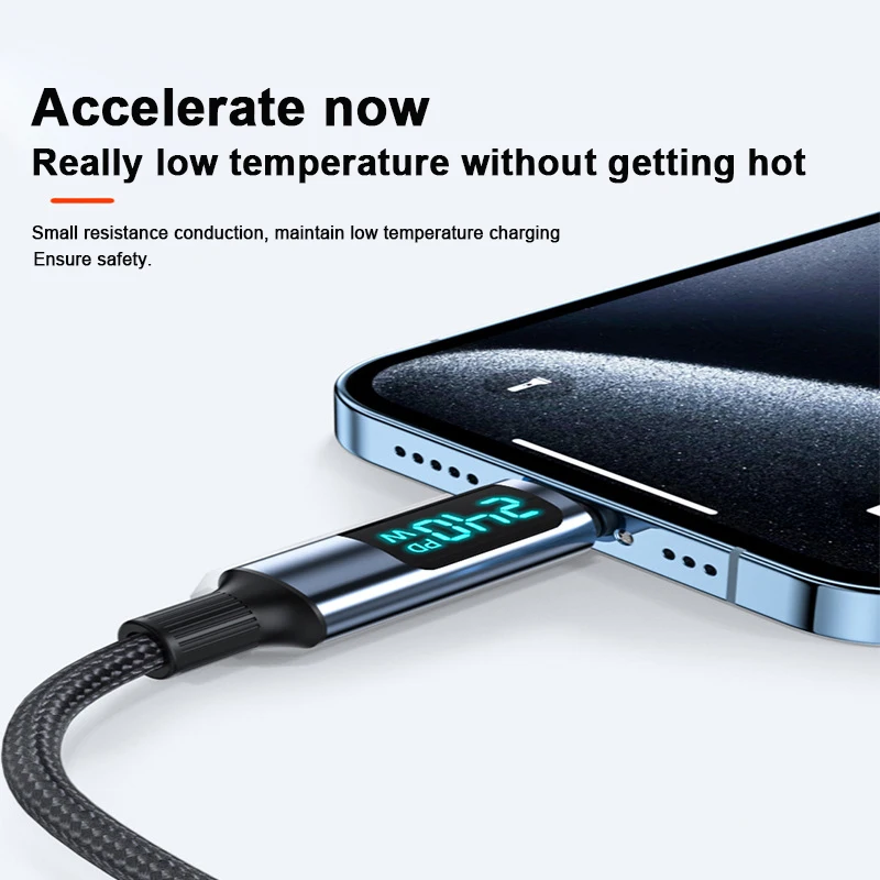 High-Speed 240W USB-C to USB-C Charging Cable – Durable Nylon Braided Data Wire