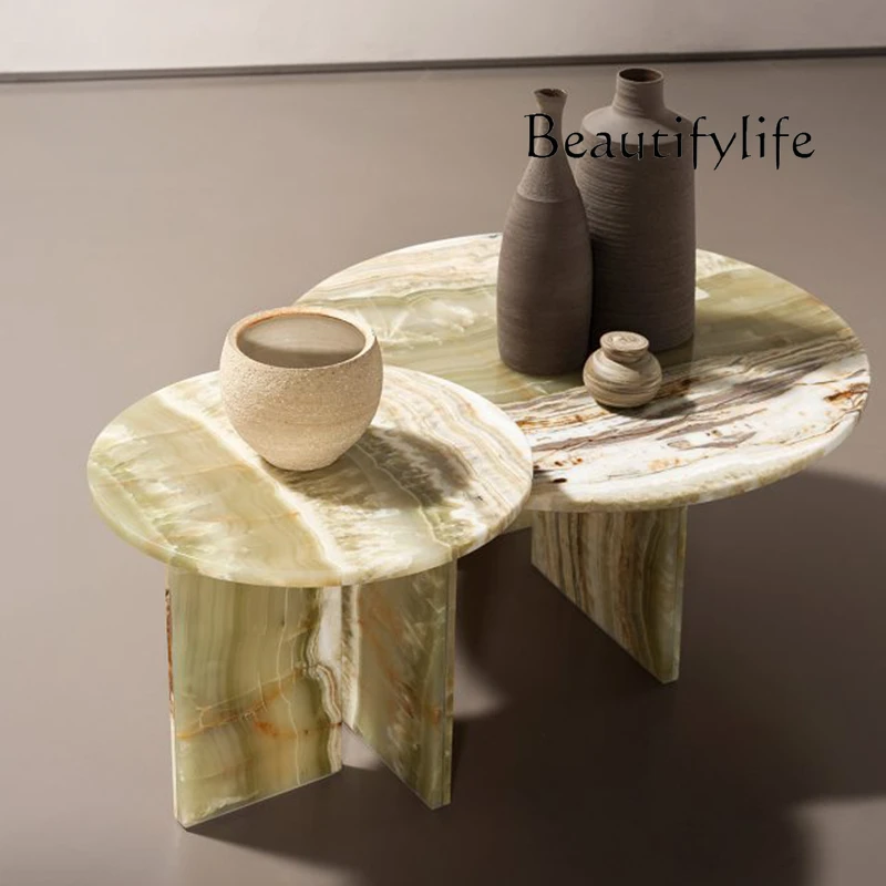 

Modern Simple Coffee Table Combination Small Apartment Marble Sofa Side Table