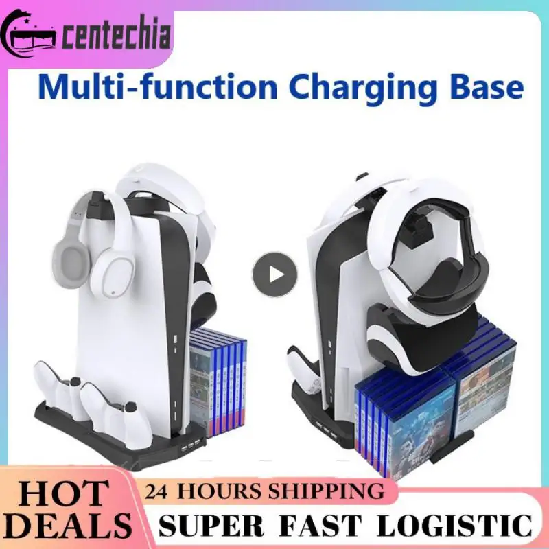 Gancio Di Archiviazione Per Cuffie Built-In 2 Ventole Rack Di Archiviazione Per Dischi Neri 12 Custodie Per Giochi Caricabatterie Per Console A Lunga 