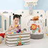 Folding Storage Basket Linen Storage Fabric Wardrobe Office Bedroom Closet Toys Laundry Basket With Handle Storage Organizer new 2