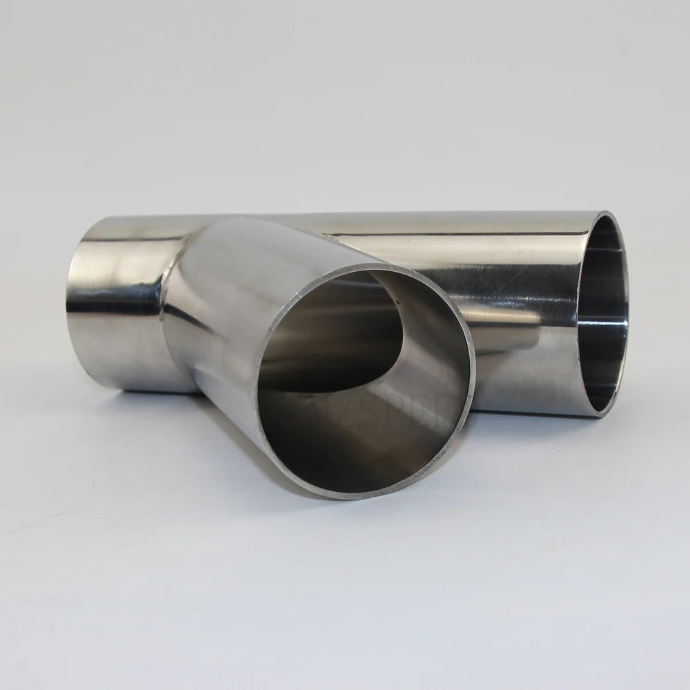 304 Stainless Steel 45 degree tee Stainless Steel Bevel 1.5 mm 2 thick tube OD 19mm-51 mm