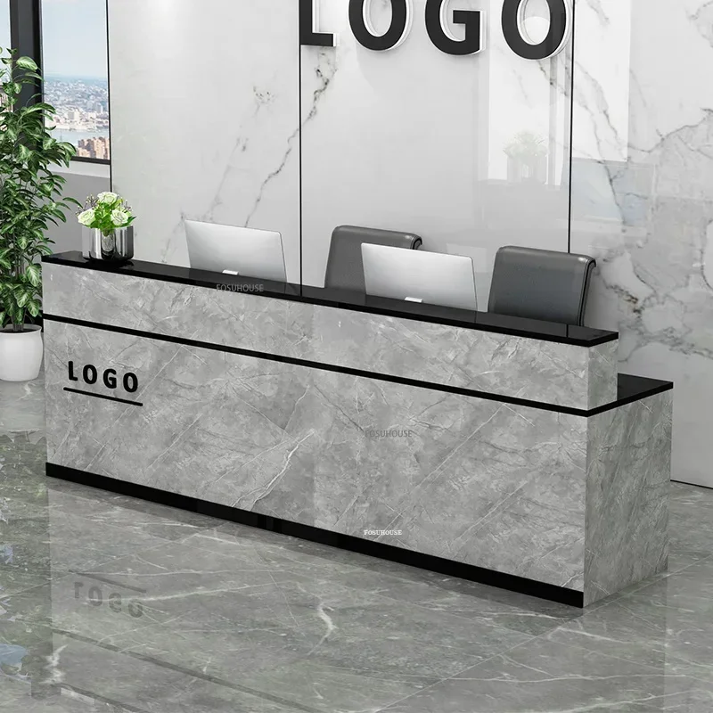 Company Front Desk Reception Desk Office Table Luxury Clothing Store Counter Modern Reception Couter Salon Furniture