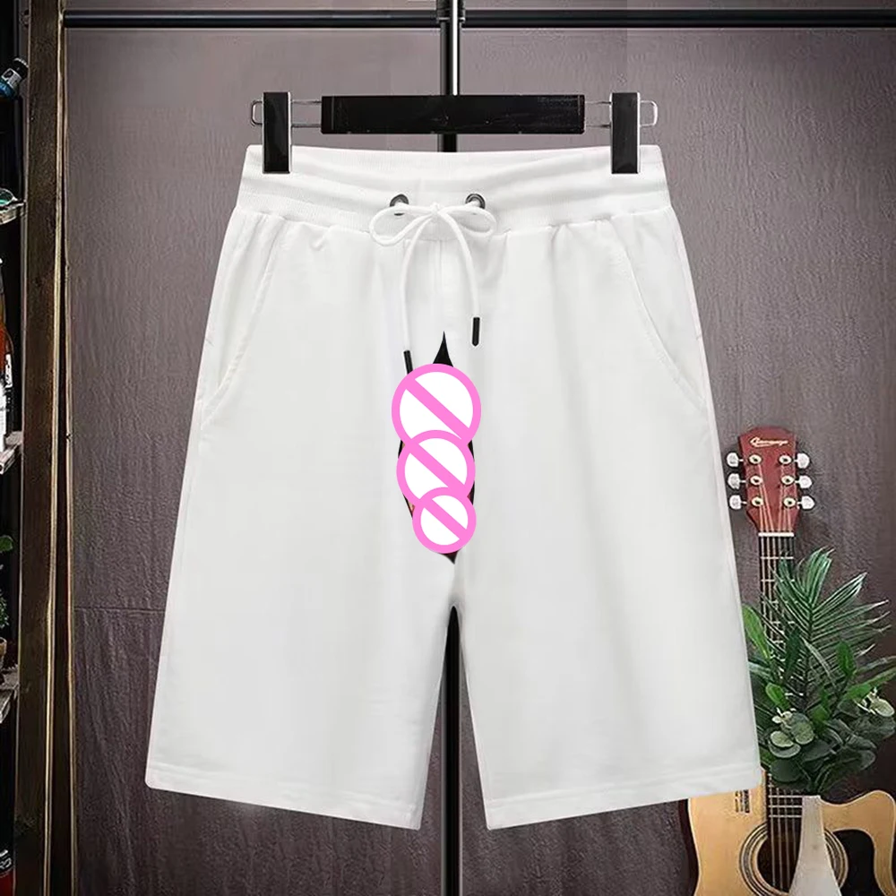 Invisible Open Crotch Outdoor Sex Pure Cotton Sports Shorts Men's Erotic Pants Loose Large Size Fashion Casual Trousers Summer