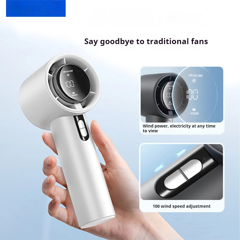 2025 Handheld Fan 5200mAh with LED Display Semiconductor Refrigeration 100 Speeds USB Rechargeable For Sport 5