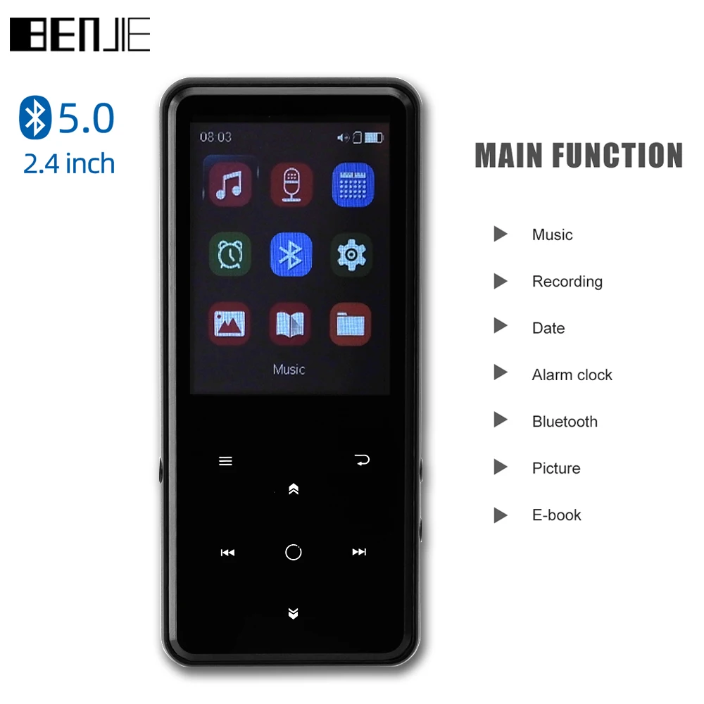 BENJIE K11 HiFi Music MP3 Player With Bluetooth 5.0 Metal Mini Portable ...