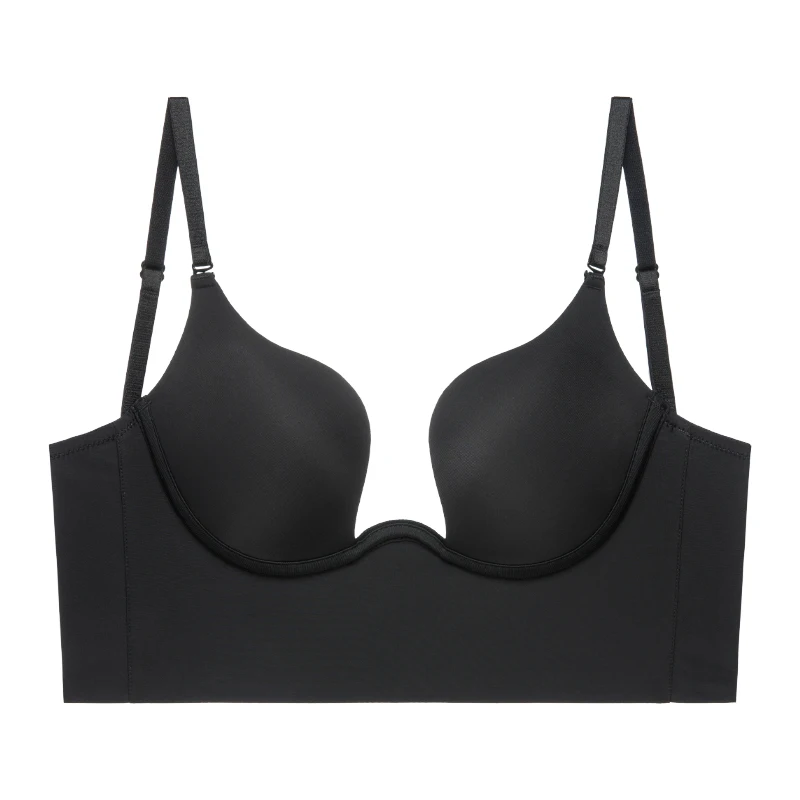 Push up bra sem costas sutiãs de baixo corte sexy mergulho sutiã aberto  para trás roupa interior casamento invisível profundo u lingerie -  AliExpress