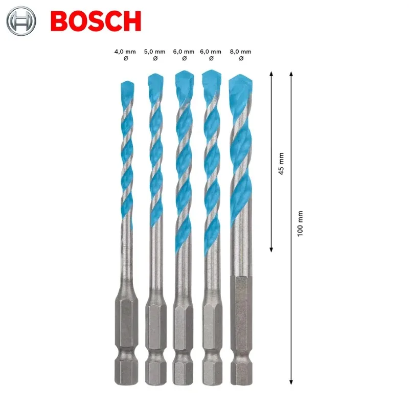 BOSCH 2608900585 5 Pcs EXPERT HEX-9 임팩트 드릴 드라이버 용 멀티 건설 드릴 비트 세트 Bosch 전동 공구 액세서리