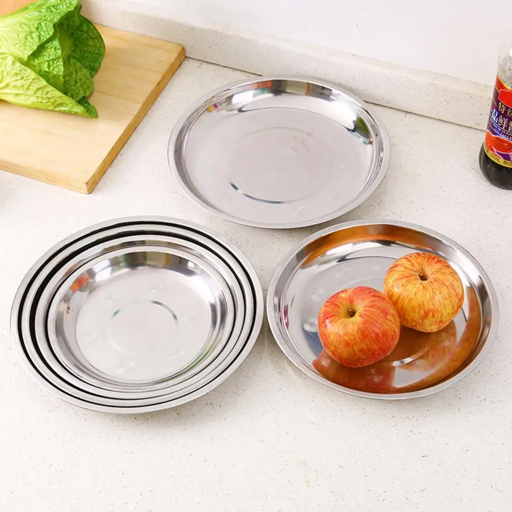 Tableware Useful Stainless Steel Serving Tray Space-saving Grill Plate Fashionable Kitchen Supplies