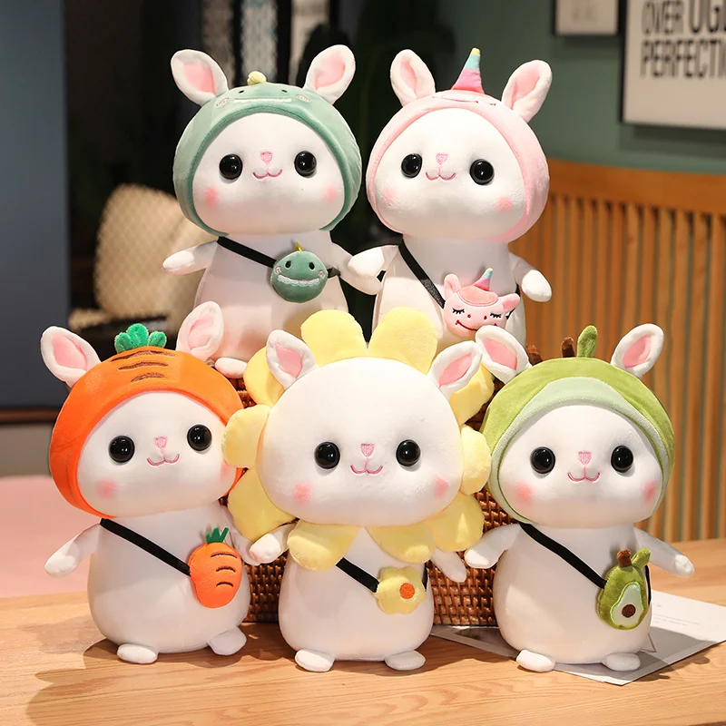 30/40cm New Cute Rabbit Plush Toy Bunny Cosplay Unicorn Dinosaur Plushies Dolls for Girls Boys Kids Soft Toys Kawaii Room Decor