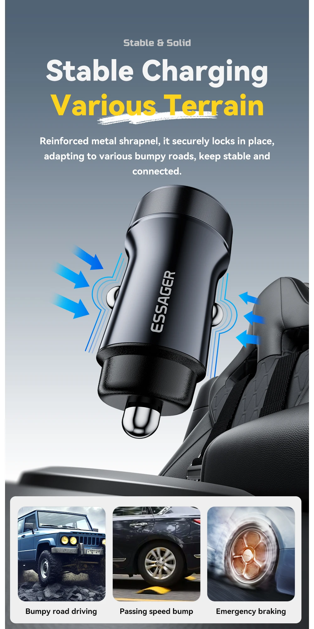 30W Mini Car Charger PD3.0 QC3.0 Quick Charge Type C Car Charger PD 22.5W Fast C