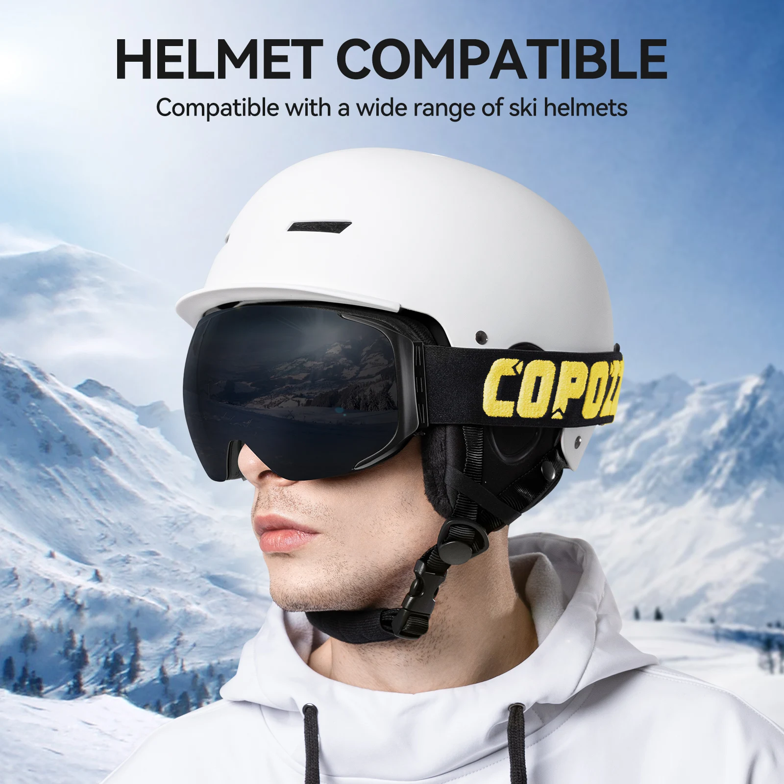 COPOZZ Magnetic Ski Goggles Men Women UV400 Protection Anti-Fog Ski Mask Outdoor Sport Snowboard Skiing Eyewear Adult 6