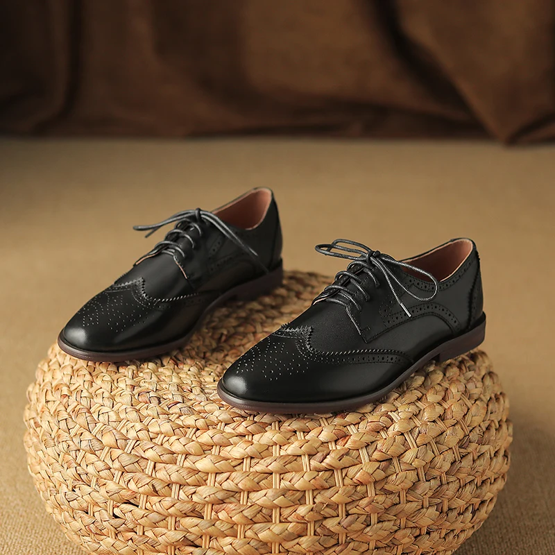 ローファー・オックスフォード CASTANER Women Laced up Shoes 216552017 Beige Vintage Women Oxfords Lace-up Low Heel Flats Spring Autumn